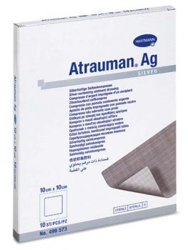 ATRAUMAN AG STER 10X10CM 10st